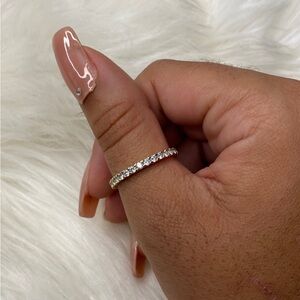 Elegant Silver Diamond Band
